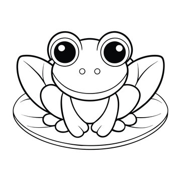 recommend clip art: frog sitting on a lily pad coloring pages Vector illustration for coloring books 