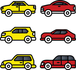 Fototapeta premium car icon set line art eps vector files