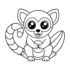 a cute lemur coloring pages Vector illustration for coloring books 