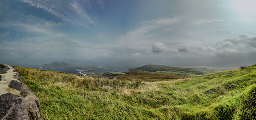 Panorama of the mountains in autumn, Kerry, Ireland