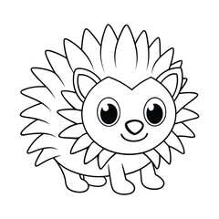 porcupine coloring pages Vector illustration for coloring books 