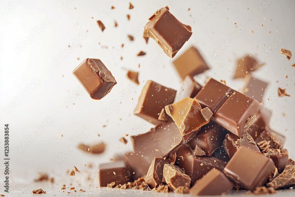 Poster assorted chocolates arranged on a flat surface