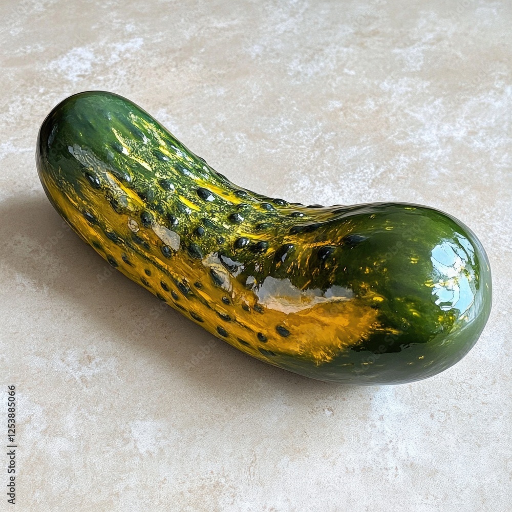 Poster a fresh cucumber sits on a kitchen counter, ready for use