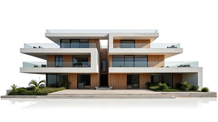 modern apartment building with balconies