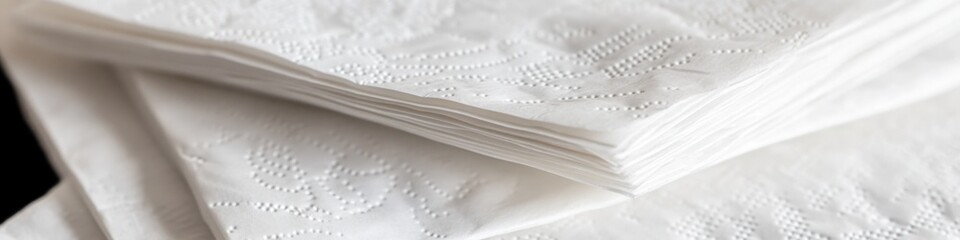 Obraz premium A stack of folded napkins sitting on top of each other, suitable for use in restaurant or cafe settings