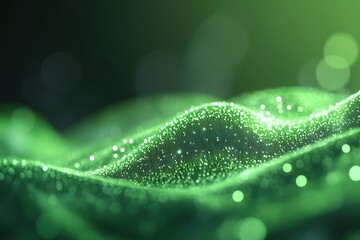 Abstract Green Digital Landscape with Dots