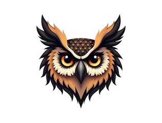 eagle face logo illustration on white background.