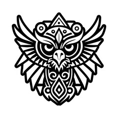 Eagle warrior tattoo icon in glyph style