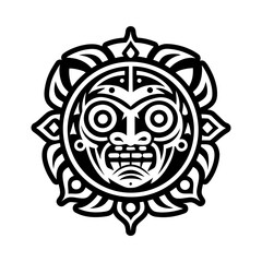 Earth spirit tattoo icon in glyph style