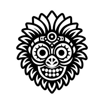 Taino caciques tattoo icon in glyph style