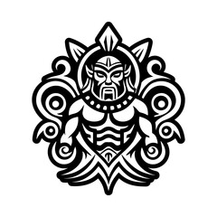 Taino ocean god, glyph tattoo icon