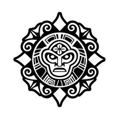 Fototapeta premium Taino rock tattoo icon in glyph style