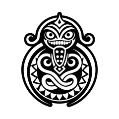 Serpent taino tattoo, glyph style icon