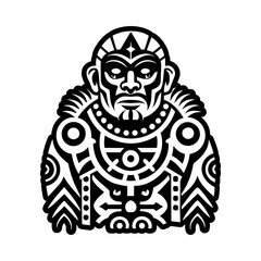 Taino storyteller portrait glyph style icon