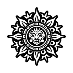 A glyph style icon of taino sun symbol