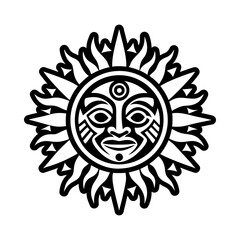 Solid style icon of a taino solar deity