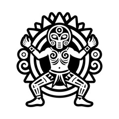 Taino dance motif, glyph style icon