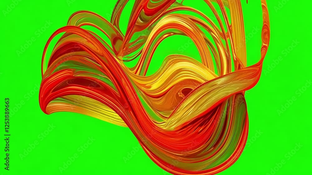 Aufkleber swirls of red and gold blend seamlessly creating a mesmerizing dynamic pattern. green screen chromak