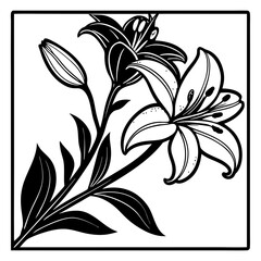 creative clean silhouette flower icon vector illustration