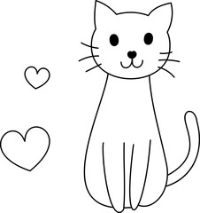 Cute Hand Drawn Doodle Cats Funny Kittens Collection - Simple funny cute doodle cats, line outline icons set in different poses and unusual interpretation vector illustration isolated on white.