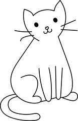 Cute Hand Drawn Doodle Cats Funny Kittens Collection - Simple funny cute doodle cats, line outline icons set in different poses and unusual interpretation vector illustration isolated on white.
