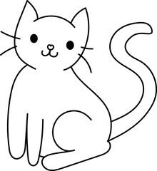 Cute Hand Drawn Doodle Cats Funny Kittens Collection - Simple funny cute doodle cats, line outline icons set in different poses and unusual interpretation vector illustration isolated on white.
