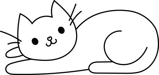 Cute Hand Drawn Doodle Cats Funny Kittens Collection - Simple funny cute doodle cats, line outline icons set in different poses and unusual interpretation vector illustration isolated on white.