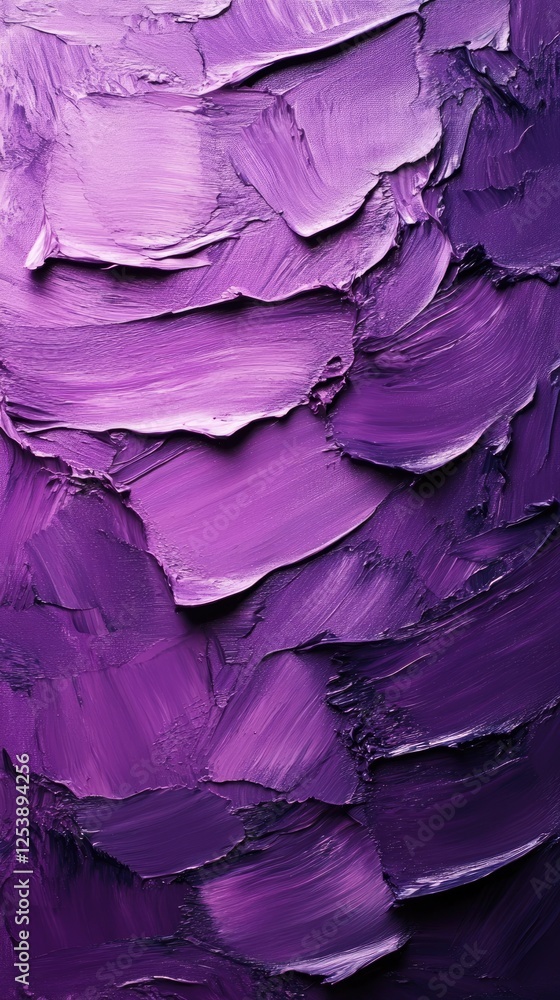 Poster Purple impasto painting creating textured background