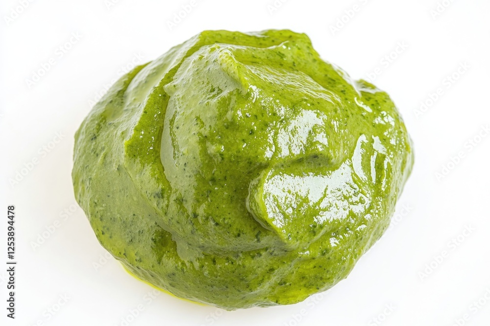 Poster Close-up view of a green substance on a white surface, suitable for use in science and education contexts