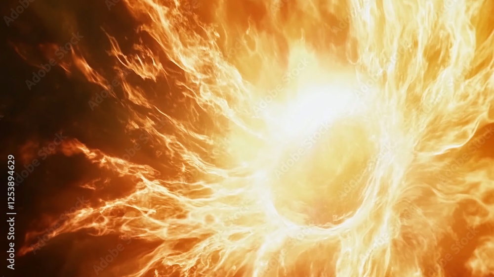 Poster dynamic swirling flames create a high-energy animated loop with glowing center