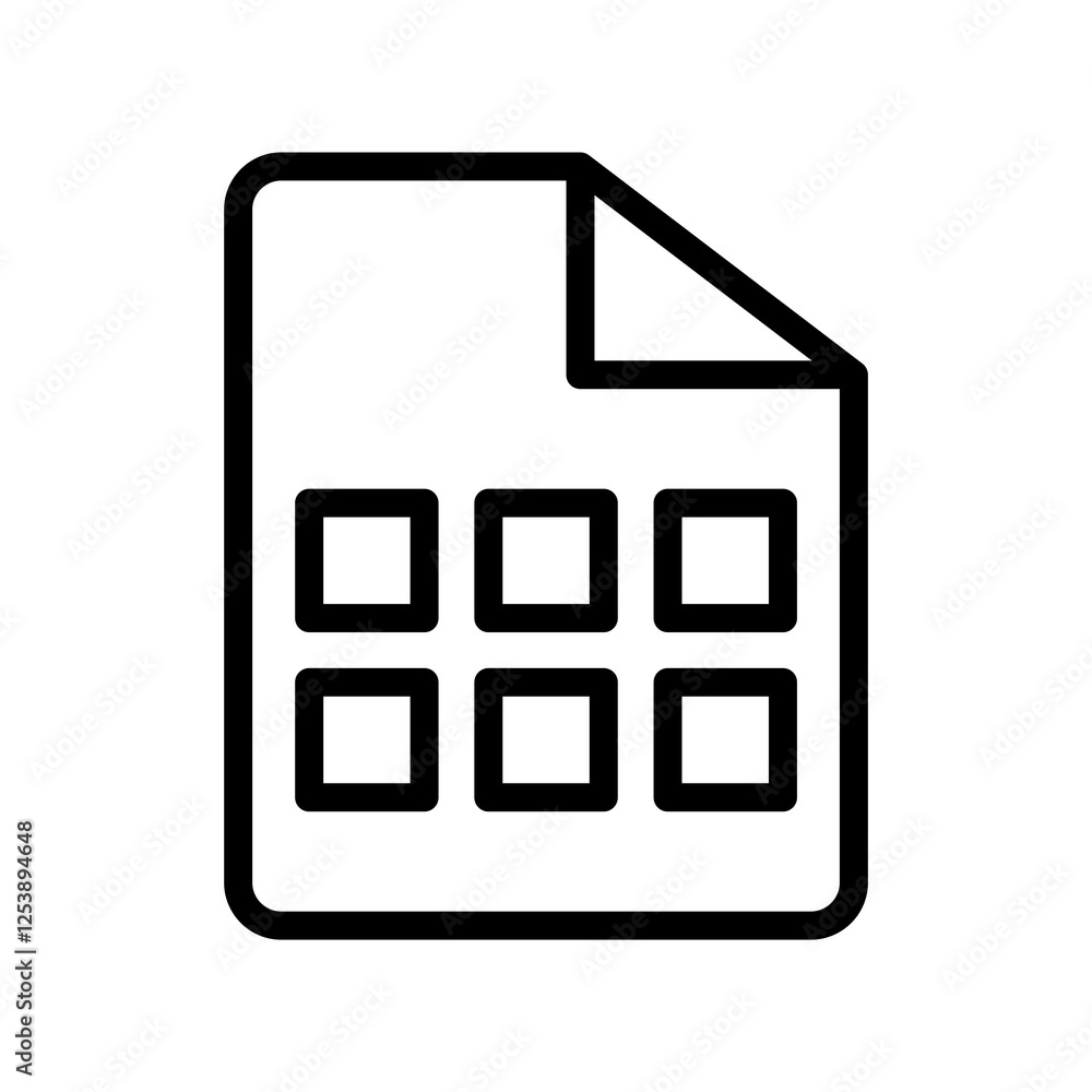 Poster file table vector icon