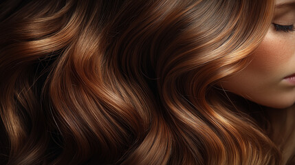 Fototapeta premium Girl with long curly hair