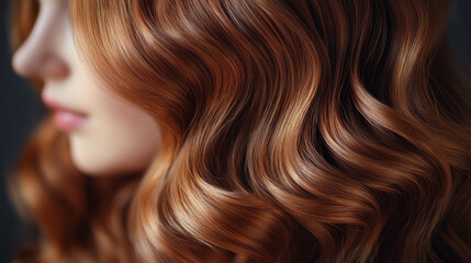 Fototapeta premium Girl with long and curly hair