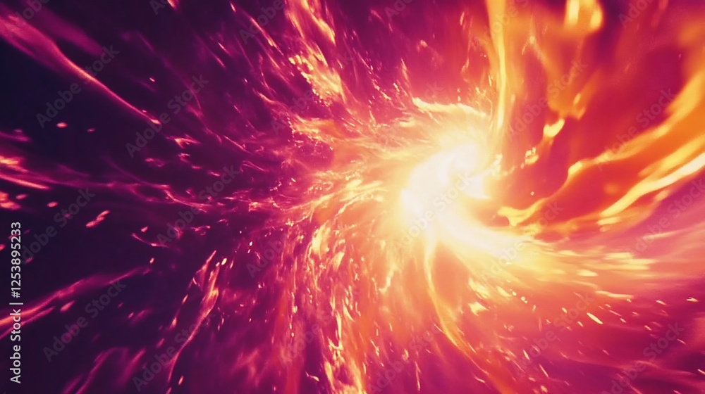 Poster dynamic flames creating an abstract and mesmerizing tunnel effect with swirling fire