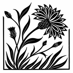 creative clean silhouette flower icon vector illustration