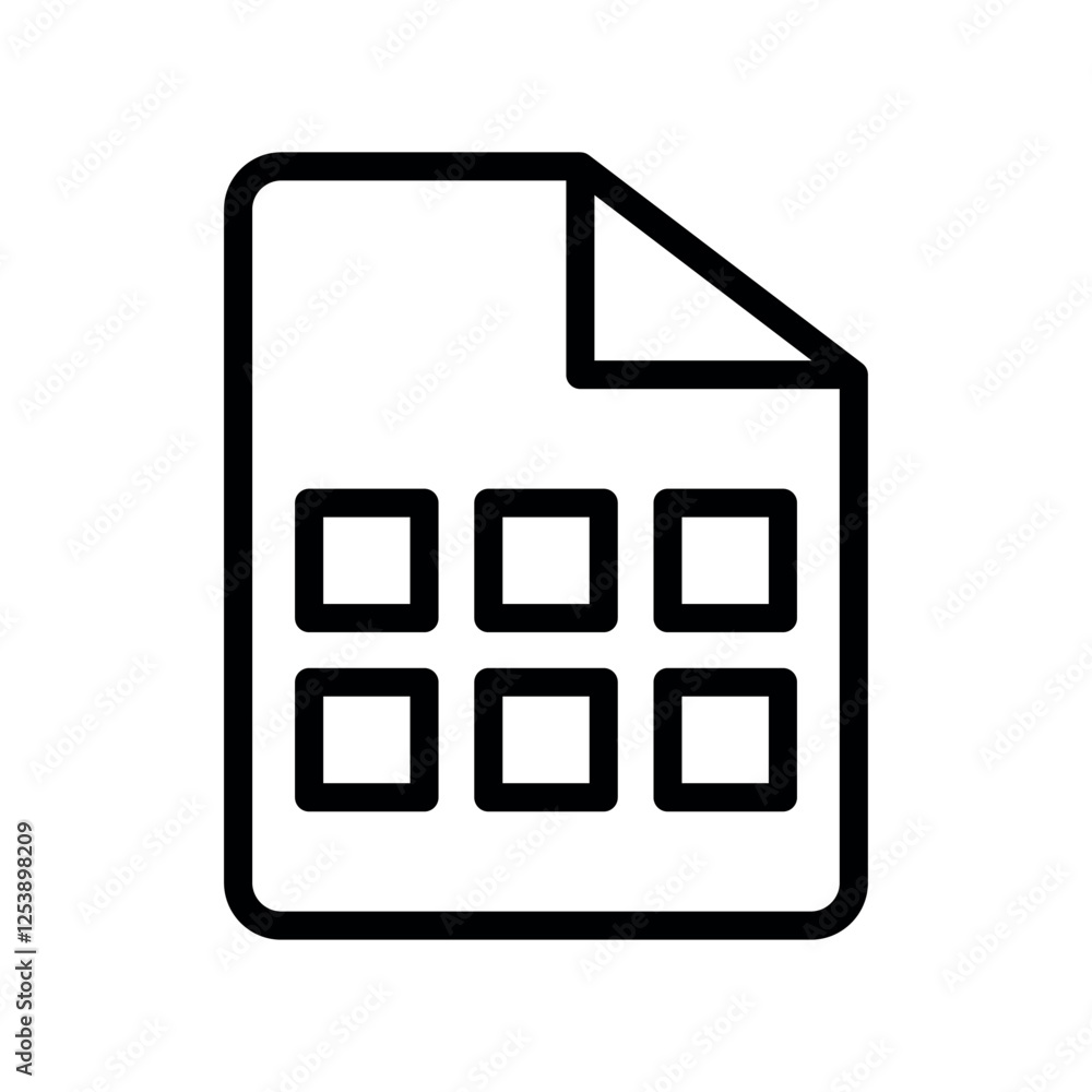 Poster file table vector icon