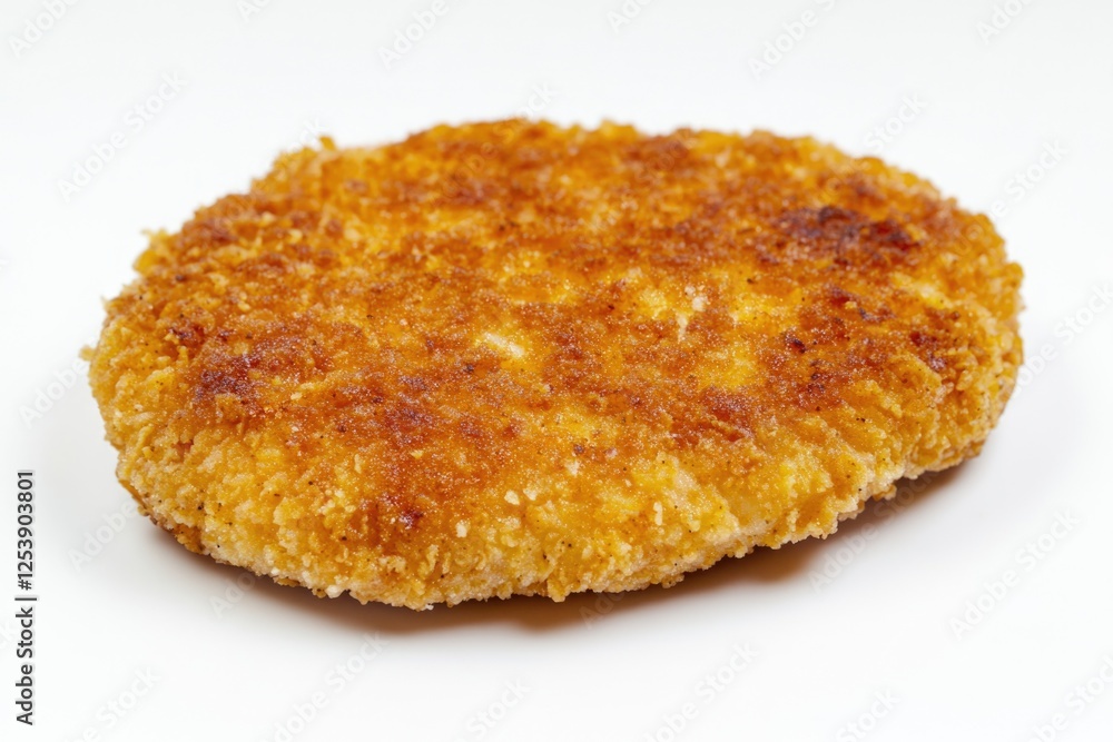 Poster a close-up view of a piece of food on a white surface, suitable for use in cookbooks or recipe artic