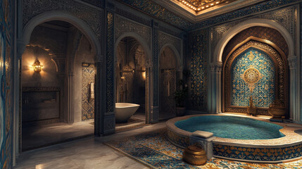 Luxurious Moroccan-Inspired Spa with Ornate Tiles