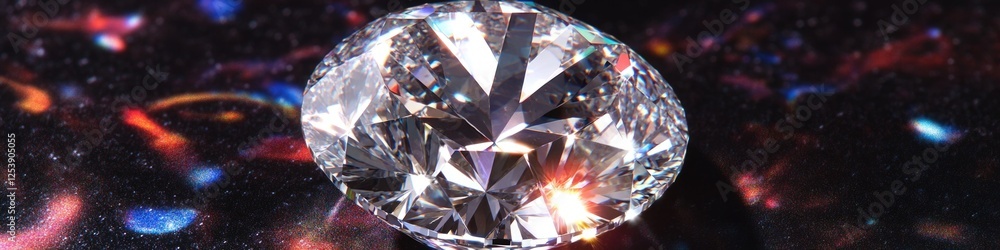 Poster a large diamond sits atop a table, ready for display or use