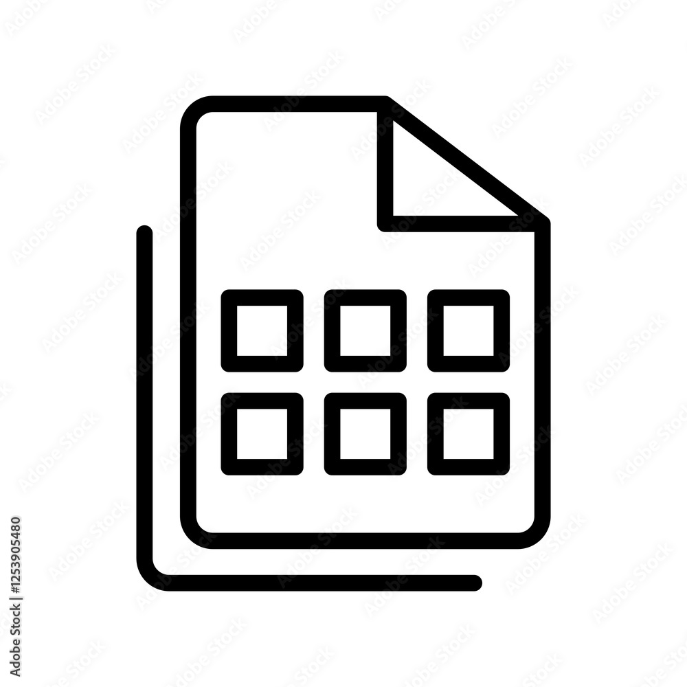 Poster file table box multiple vector icon