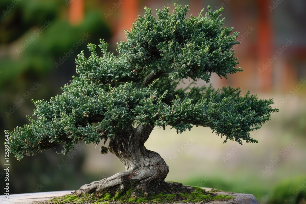 Poster a small, cultivated tree in a ceramic container on a flat surface