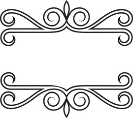 Fototapeta premium Elegant Swirl Frame Border Design, Vintage Scroll Ornament