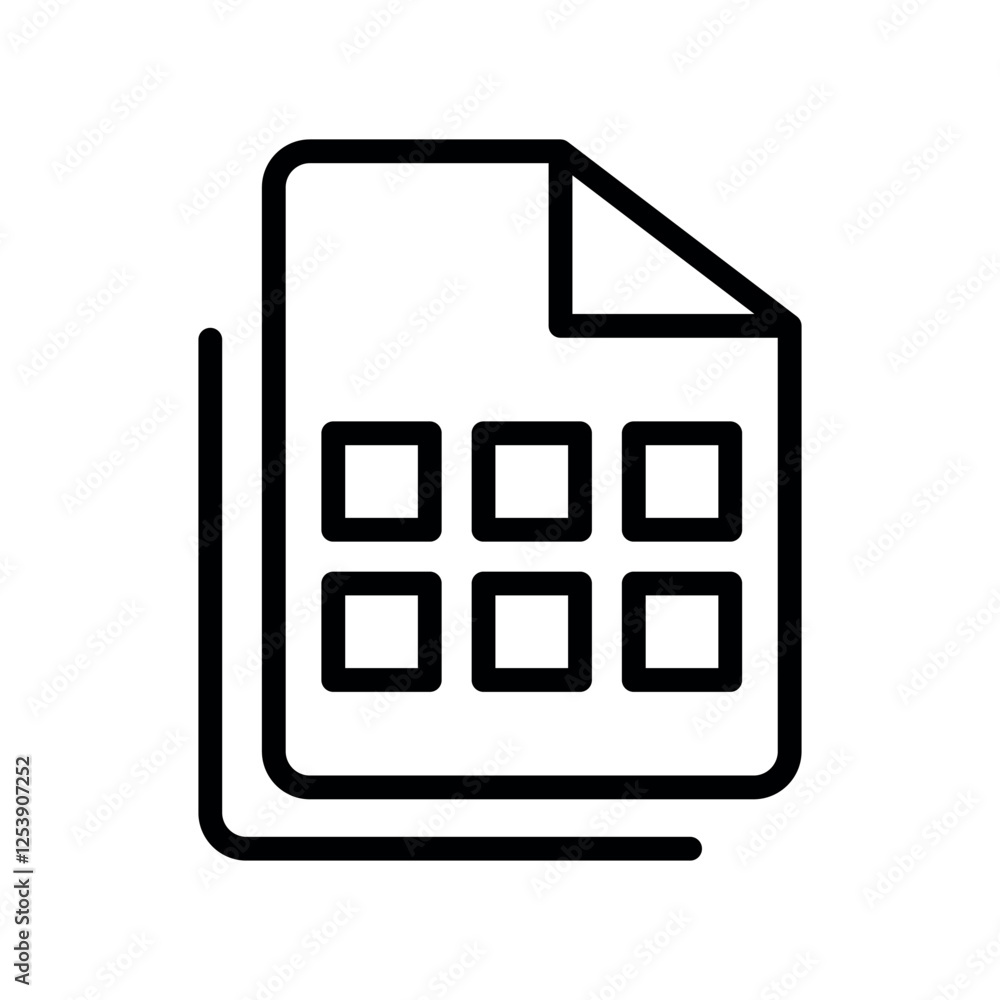 Fototapete file table box multiple vector icon