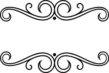 Elegant Swirl Divider Frame Border Design, Decorative Separator