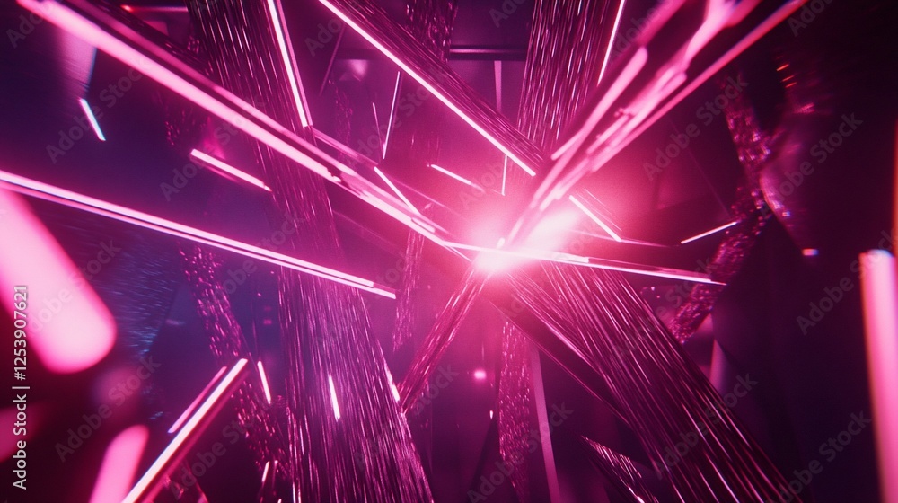 Aufkleber a mesmerizing futuristic abstract design featuring a glowing network with radiant lines