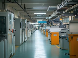 Fototapeta premium Plastic injection molding factory operations armir industrial environment