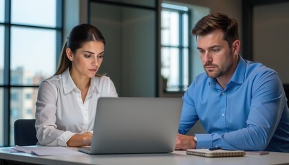 Obraz premium Focused Collaboration in an Office Setting