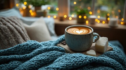 Cozy Winter Morning: Latte Art and Warmth
