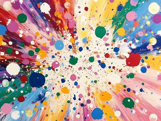 Abstract splatter art holi background with color bursts