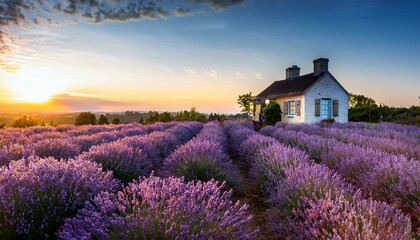 lavender field at sunset
